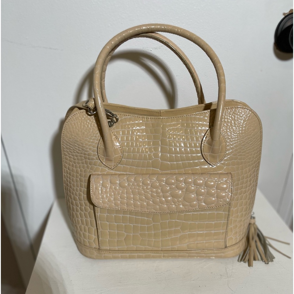 STEFANO BRAVO Original Cadrillon Vintage Leather Croc embossed handbag